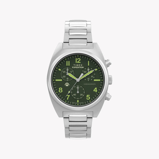 TIMEX Men's SS Silver-Tone, Green Dial | TW2Y61300 by TIMEX