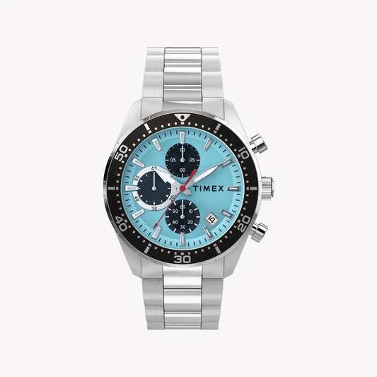 Timex Men's Stainless Steel Silver-Tone, Blue | TW2Y62200 by TIMEX