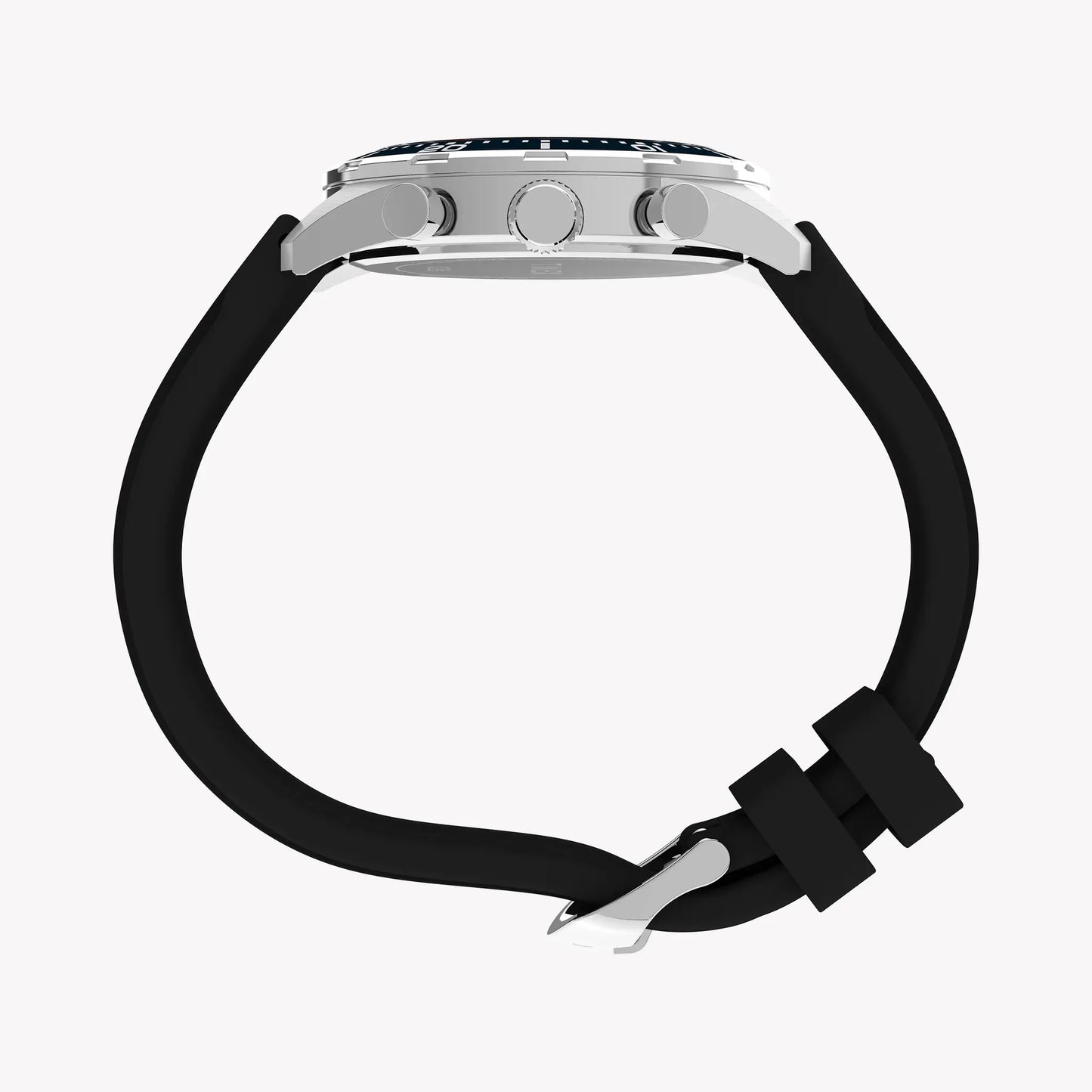 TIMEX Men's Silver-Tone SS, Black Silicone | TW2Y62300 by TIMEX