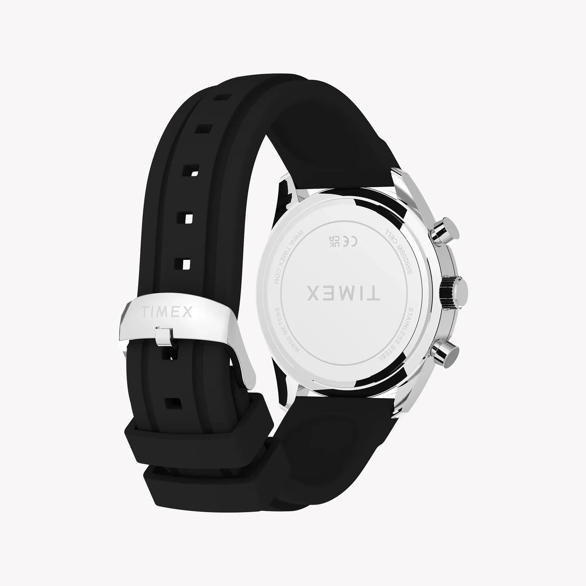 TIMEX Men's Silver-Tone SS, Black Silicone | TW2Y62300 by TIMEX