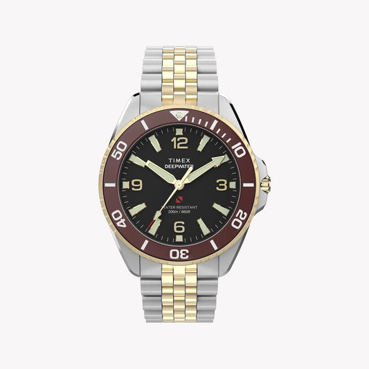 TIMEX Men's Steel Silver-Tone Two-Tone Black Dial | TW2Y64700 by TIMEX