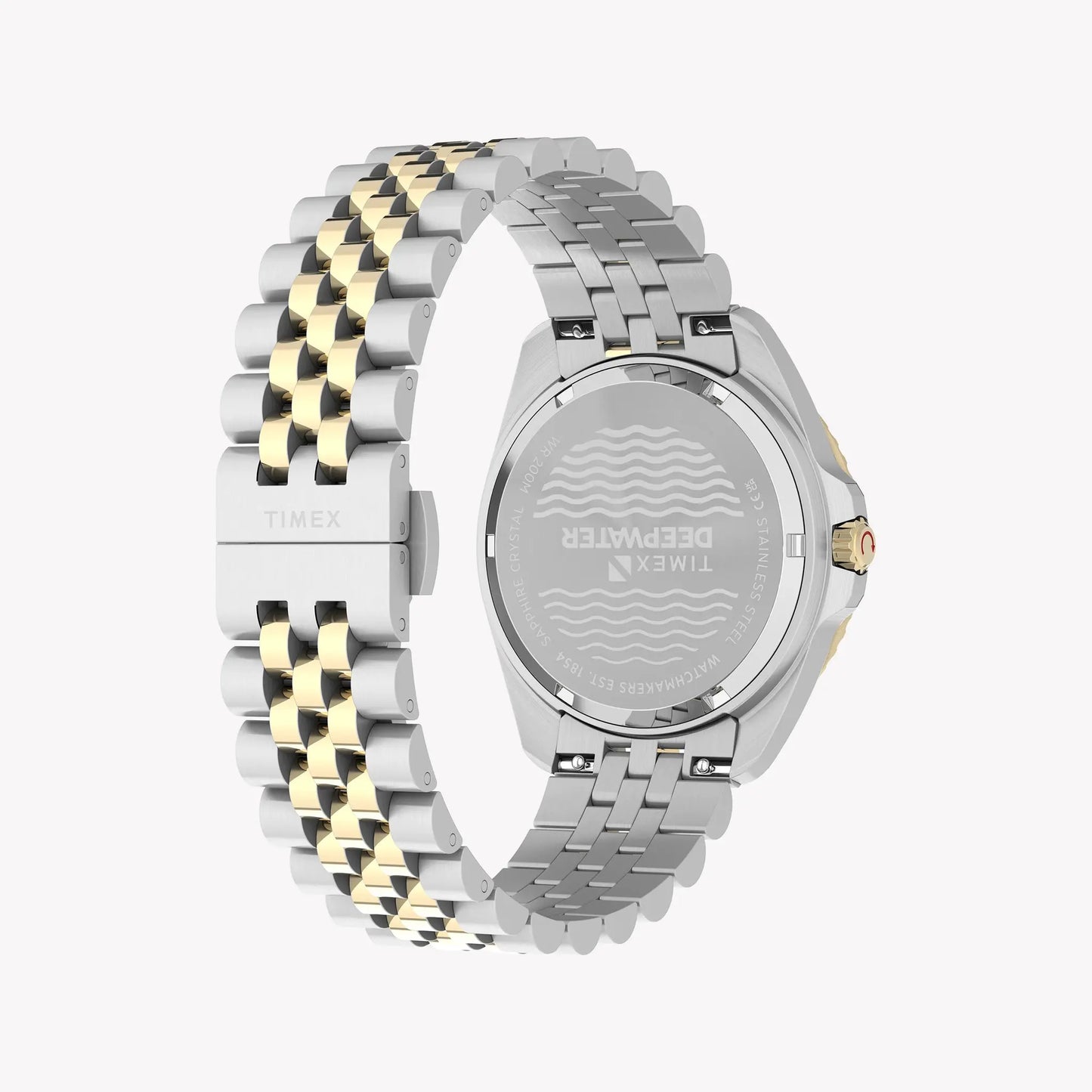 TIMEX Men's Steel Silver-Tone Two-Tone Black Dial | TW2Y64700 by TIMEX