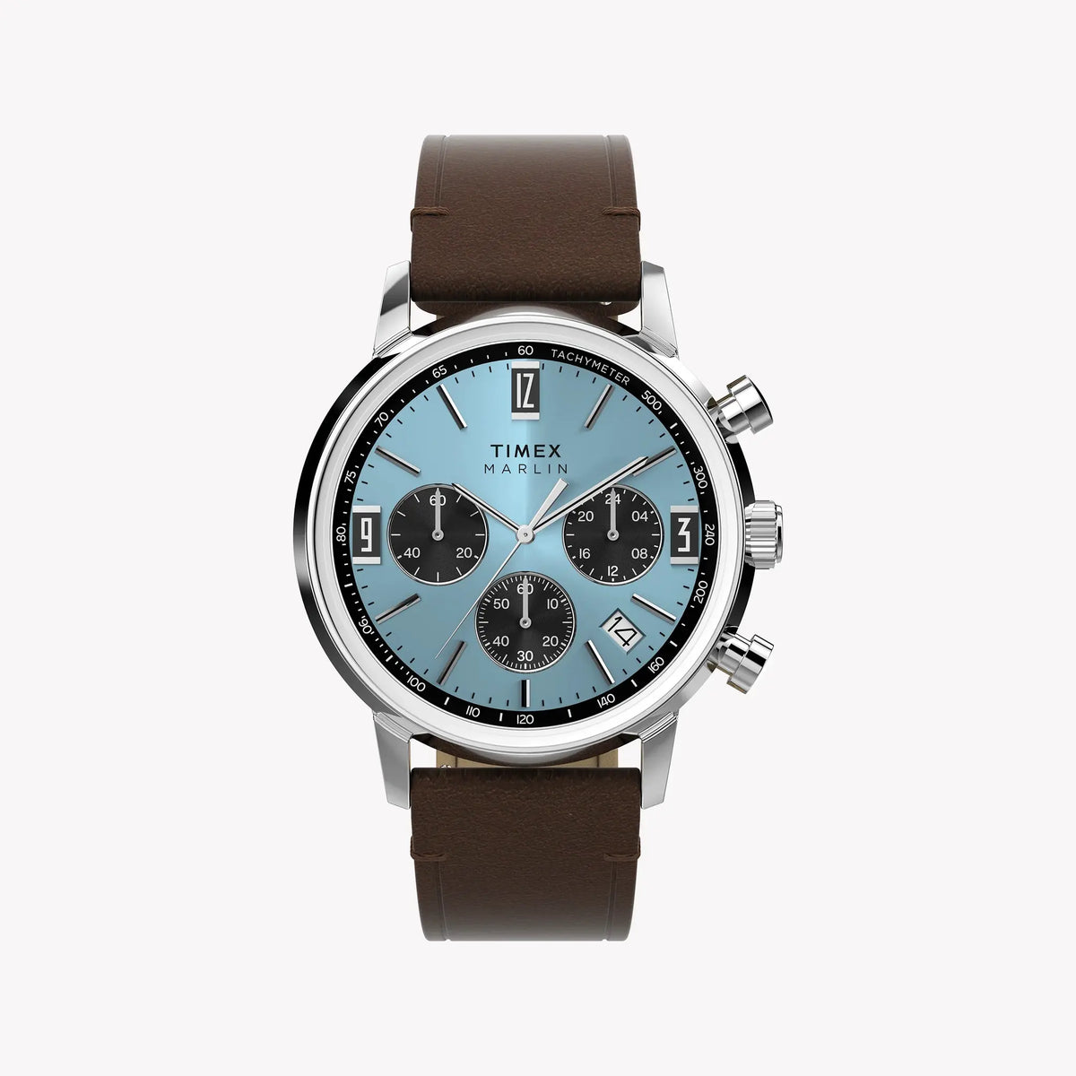 TIMEX Men's Silver-Tone SS, Brown Leather Watch | TW2Y66600 by TIMEX
