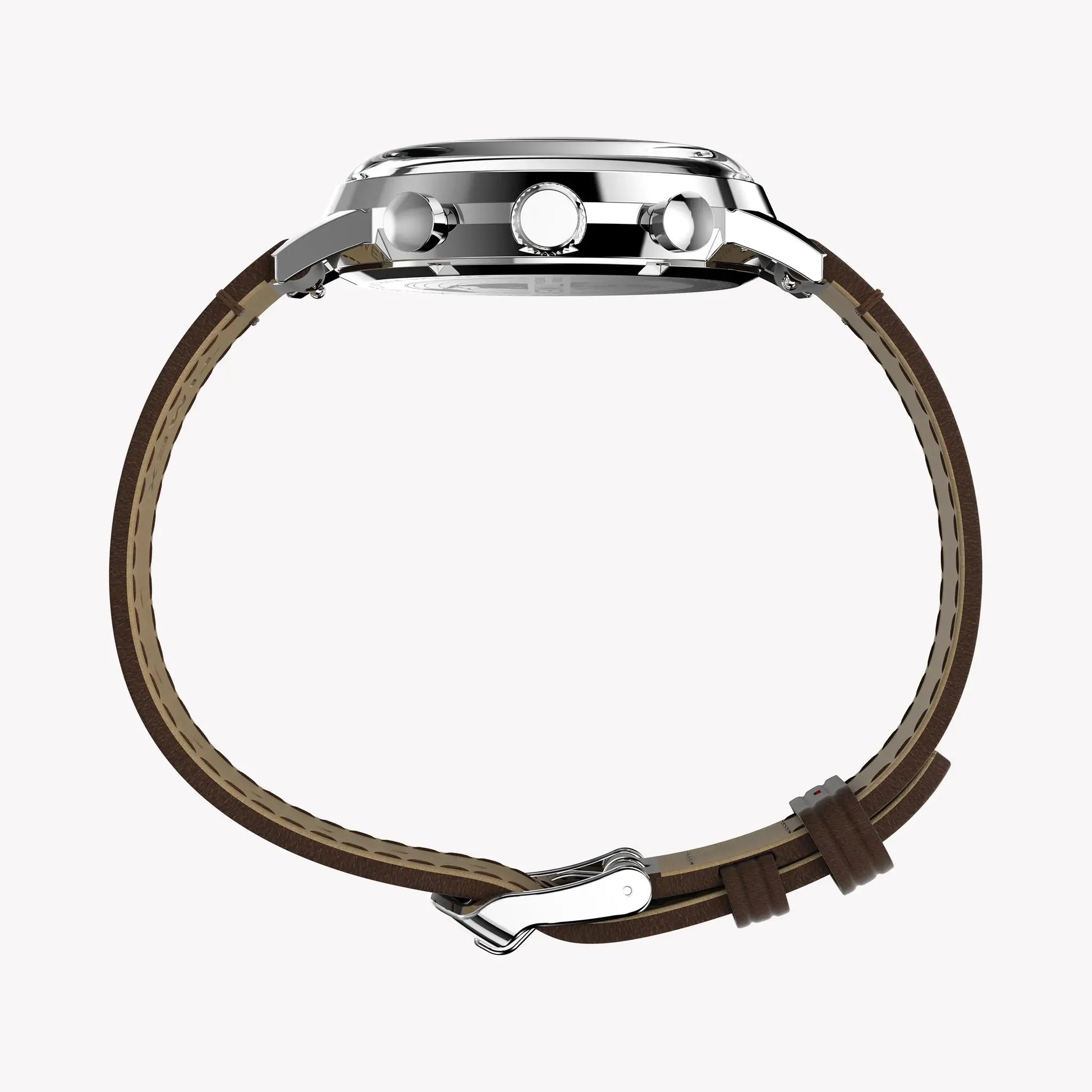 TIMEX Men's Silver-Tone SS, Brown Leather Watch | TW2Y66600 by TIMEX