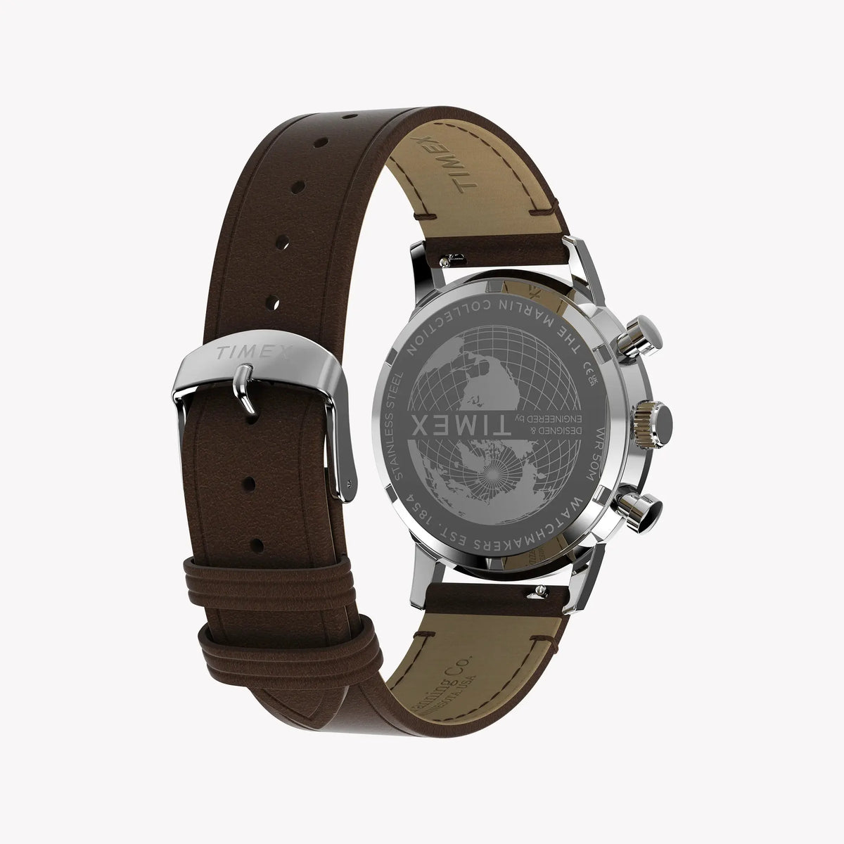 TIMEX Men's Silver-Tone SS, Brown Leather Watch | TW2Y66600 by TIMEX