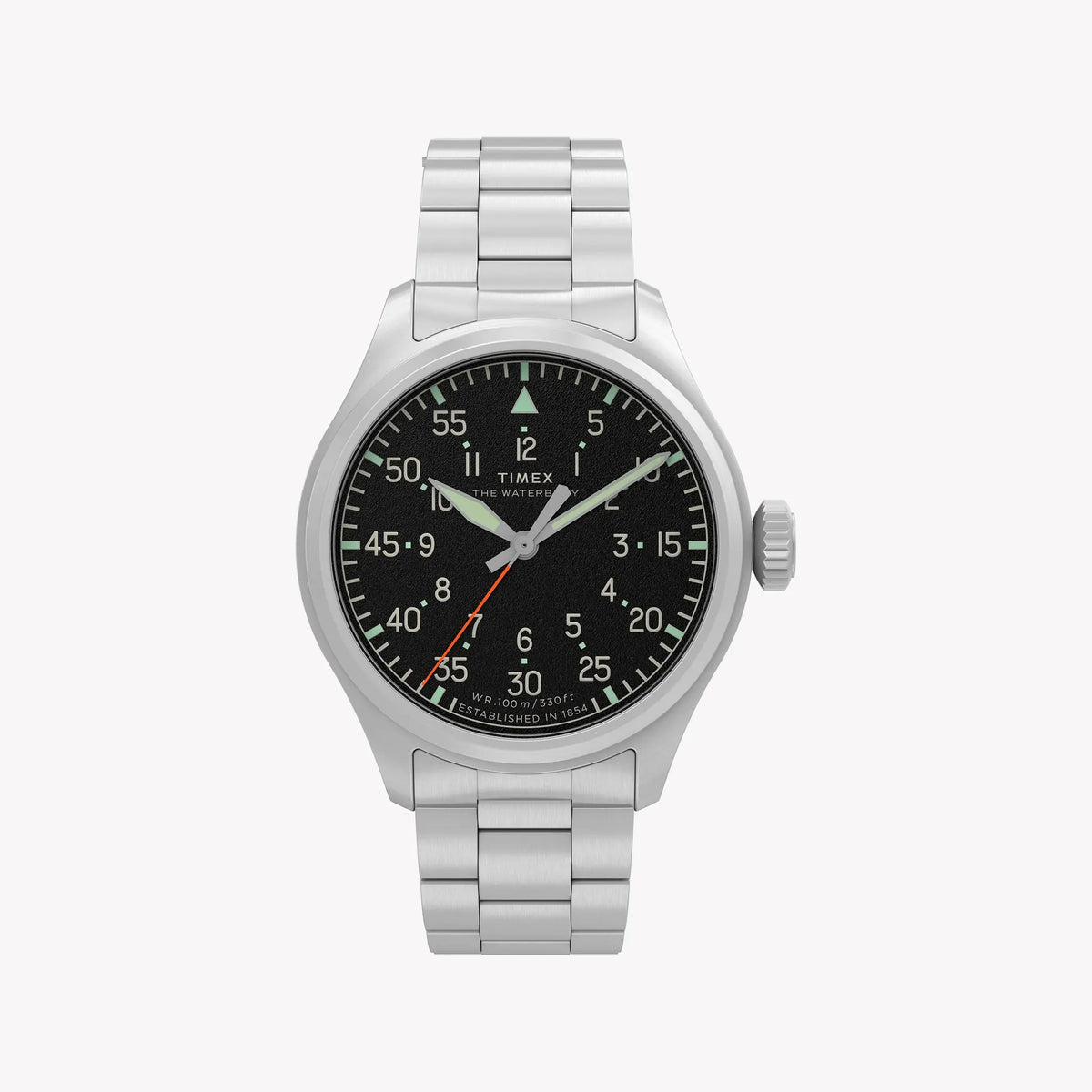 Timex Men's Silver-Tone Stainless, Black Dial | TW2Y70300 by TIMEX