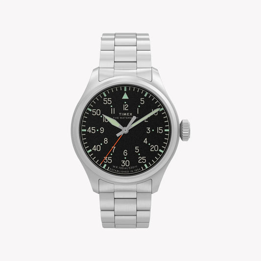 Timex Men's Silver-Tone Stainless, Black Dial | TW2Y70300 by TIMEX