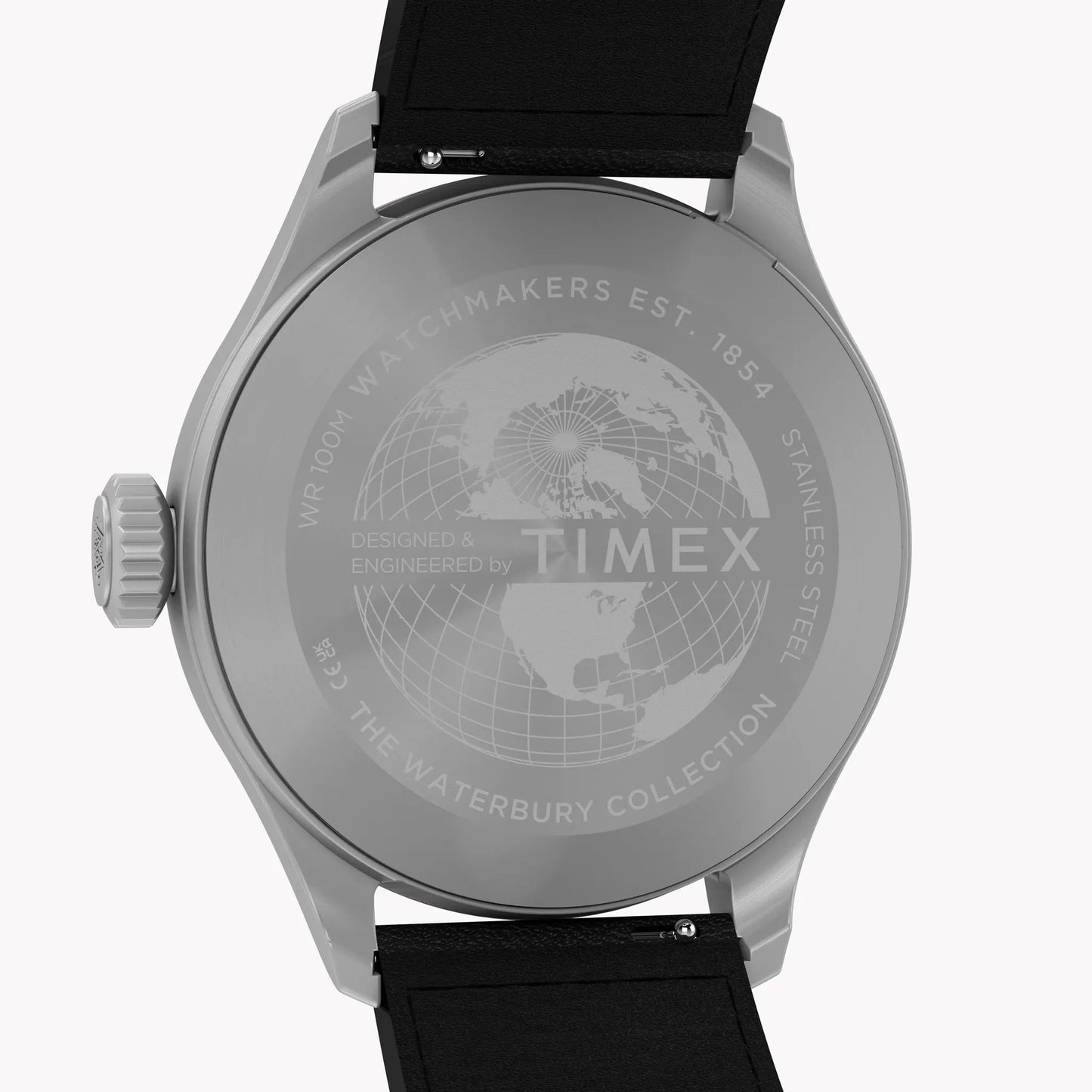 TIMEX Men's Silver-Tone SS, Black Lthr | TW2Y70400 by TIMEX