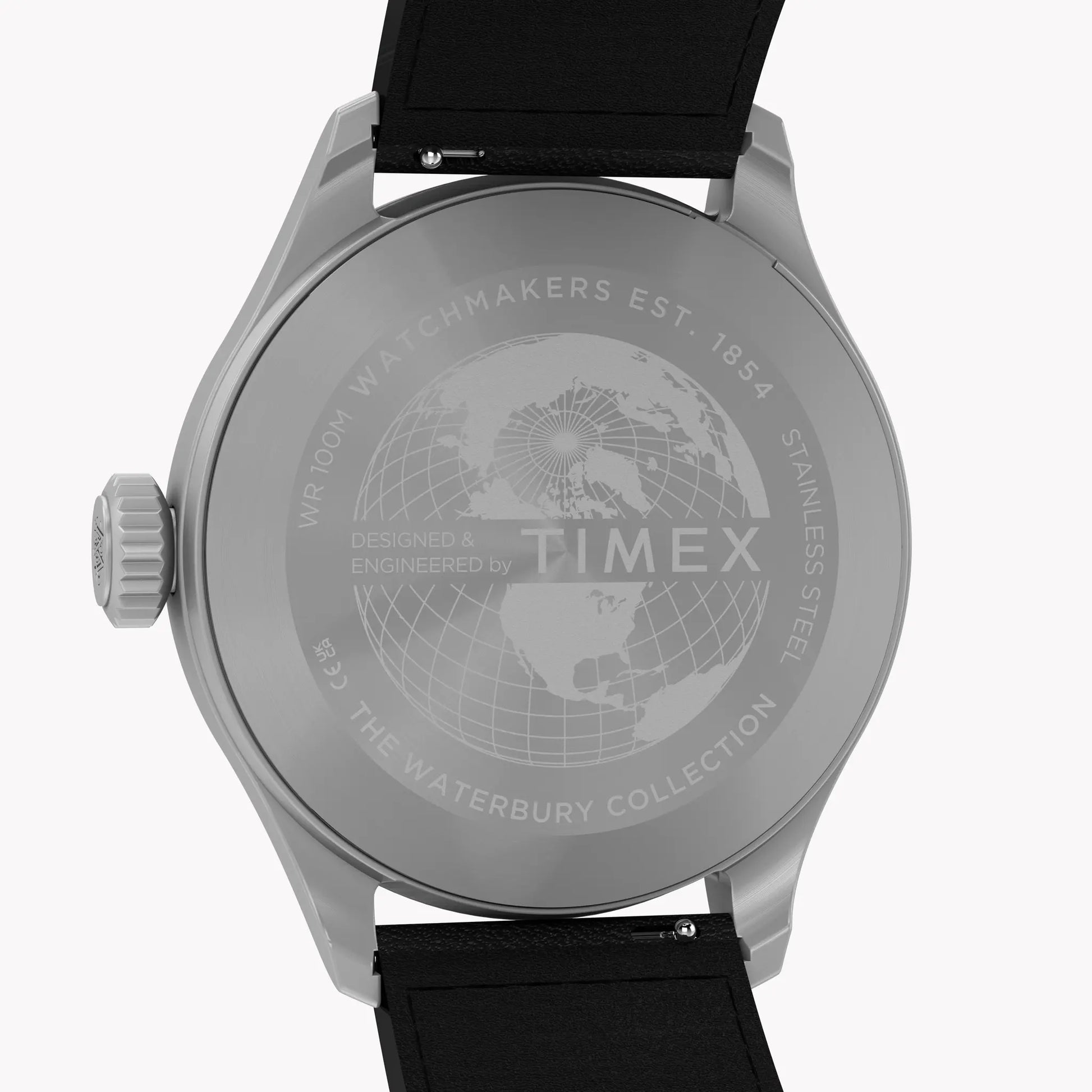 TIMEX Men's Silver-Tone SS, Black Lthr | TW2Y70400 by TIMEX