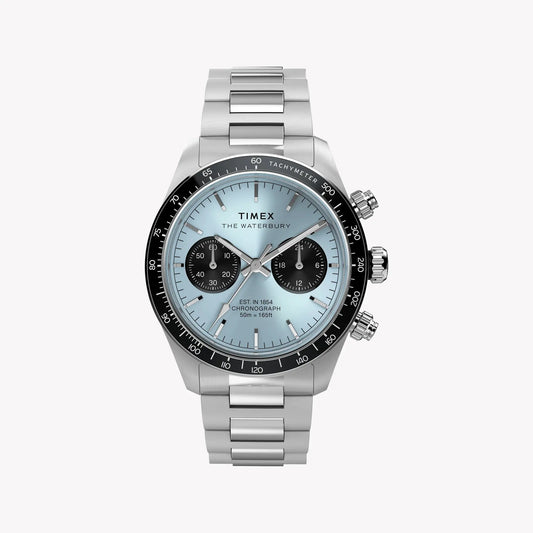 TIMEX Men's Silver-Tone Stainless Steel, Blue Dial | TW2Y70500 by TIMEX