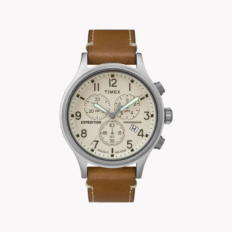 Timex Men's Brass Watch, Tan Leather, Off White Dial | Tw4b09200 by TIMEX