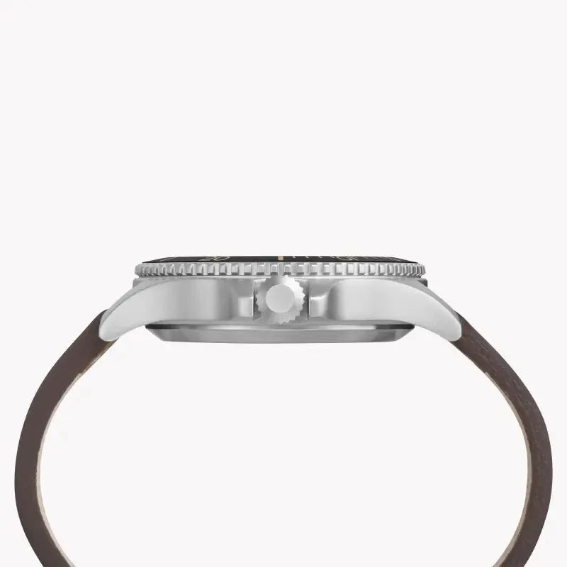 Timex Men's Tan Leather Watch, Off White Dial | Tw4b10600 by TIMEX