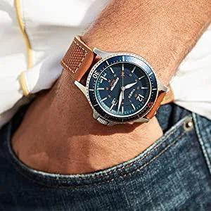 Timex Men's Brown Leather Watch, Blue Dial | Tw4b14600 by TIMEX
