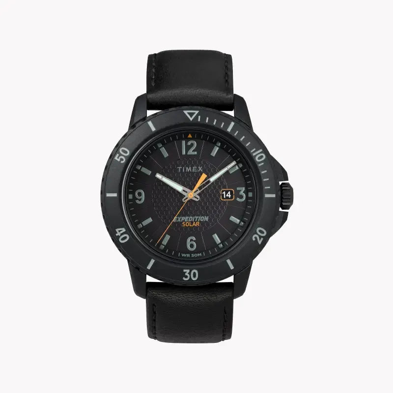 Timex Men's Black Leather Watch, Black Dial | Tw4b14700 by TIMEX