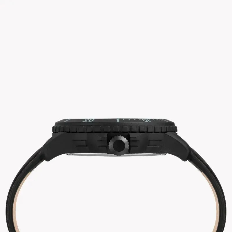 Timex Men's Black Leather Watch, Black Dial | Tw4b14700 by TIMEX