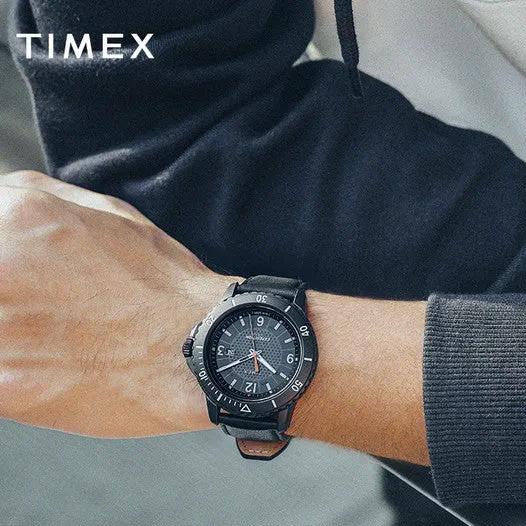 Timex Men's Black Leather Watch, Black Dial | Tw4b14700 by TIMEX