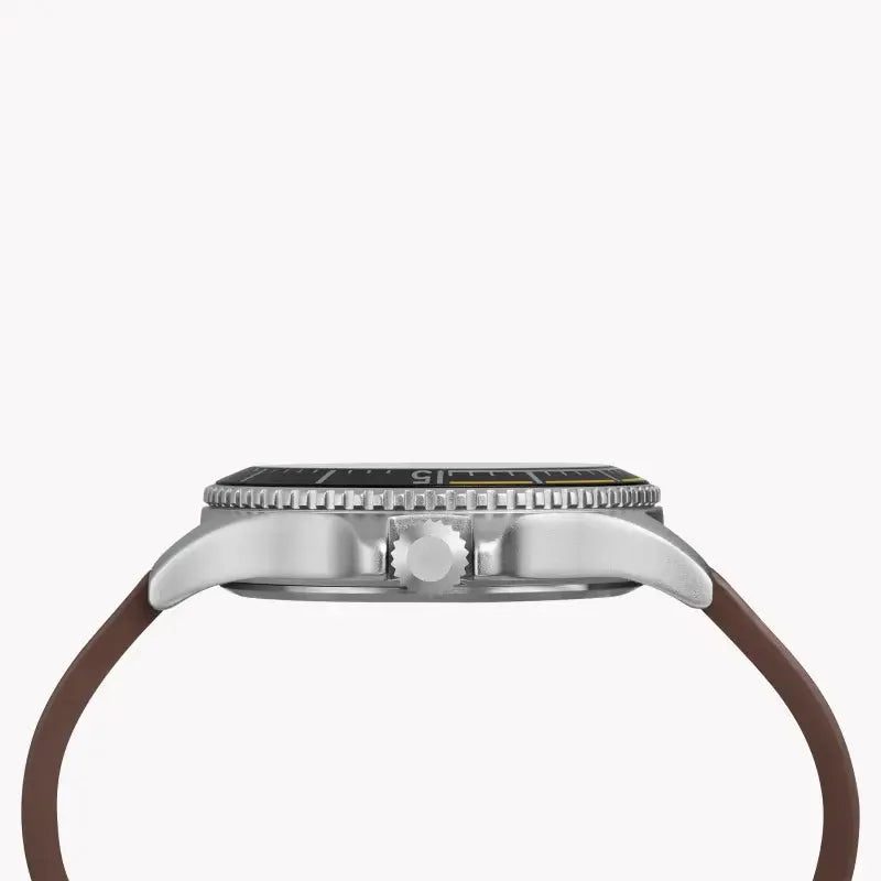 Timex Men's Brown Leather Watch, Gray Dial | Tw4b15100 by TIMEX