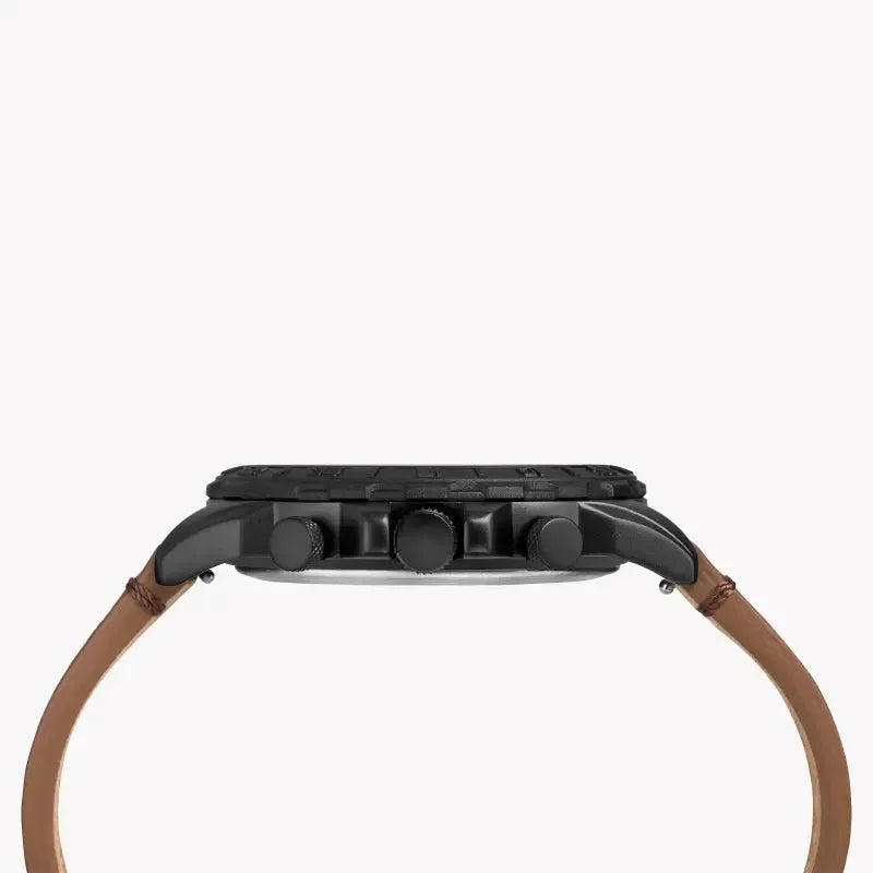 Timex Men's Brass Black Dial Watch, Brown Leather Strap | Tw4b17400 by TIMEX