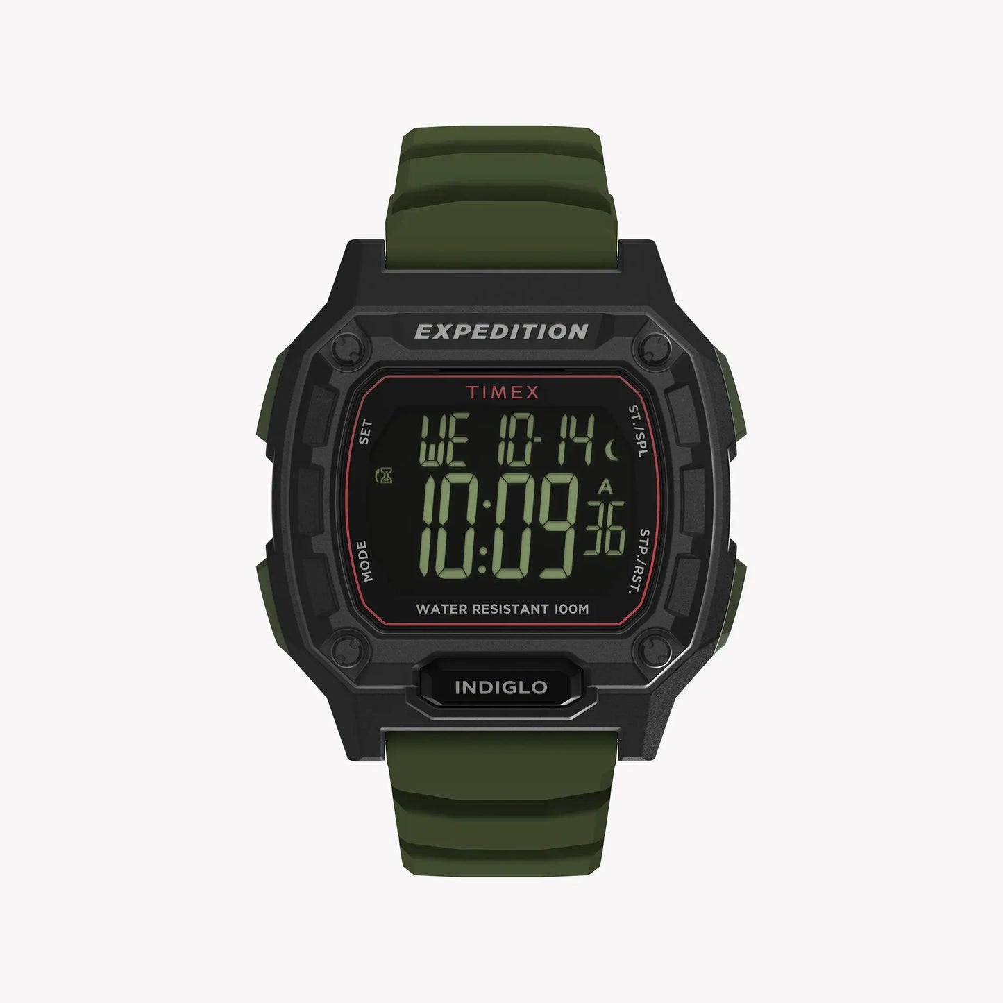 TIMEX Men's Black PC+GF, Green Silicone | TW4B34500 by TIMEX