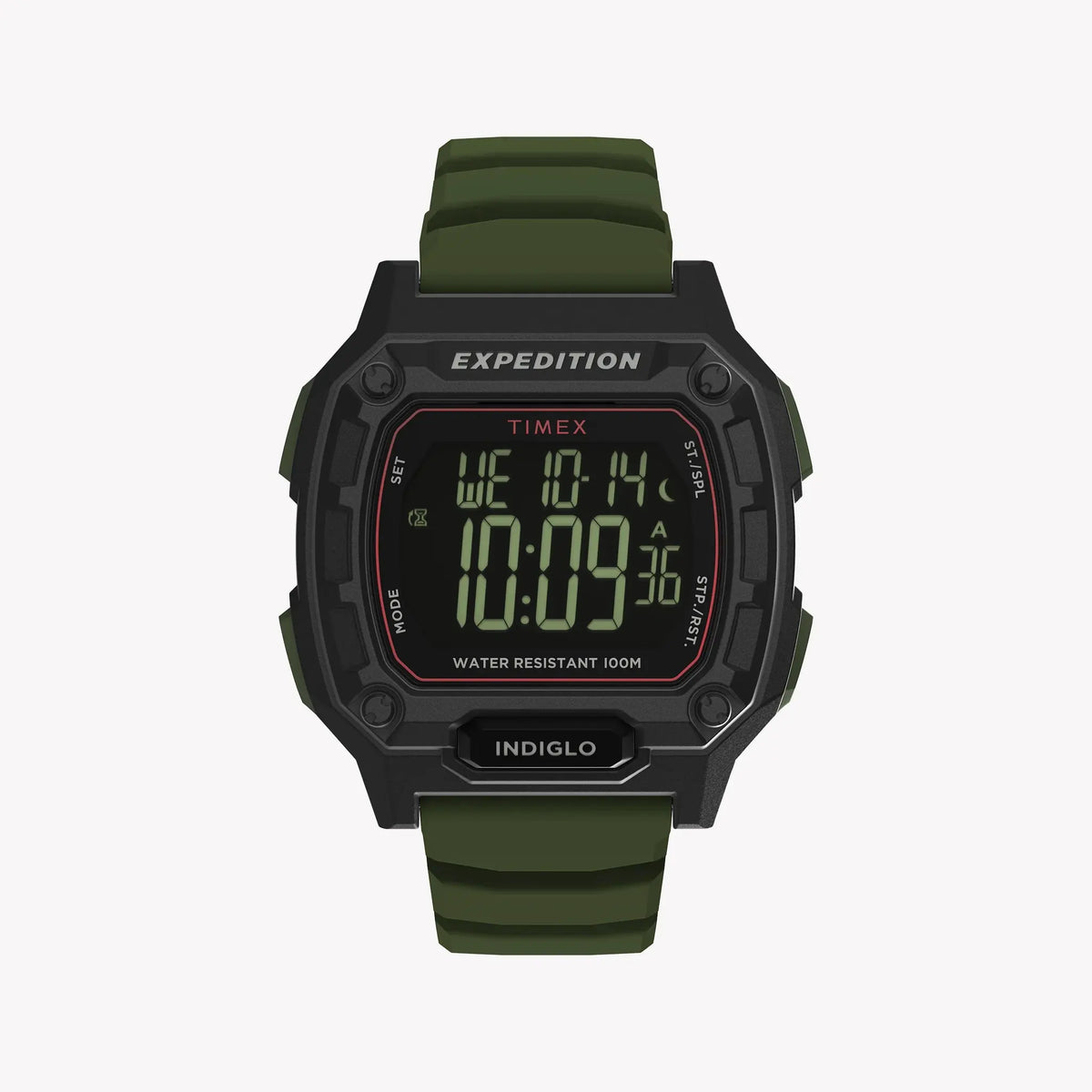 TIMEX Men's Black PC+GF, Green Silicone | TW4B34500 by TIMEX