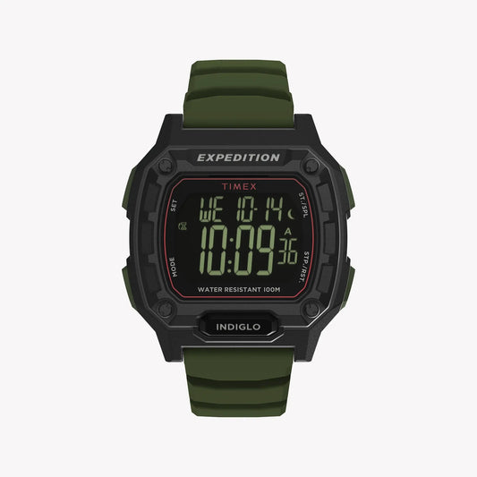 TIMEX Men's Black PC+GF, Green Silicone | TW4B34500 by TIMEX