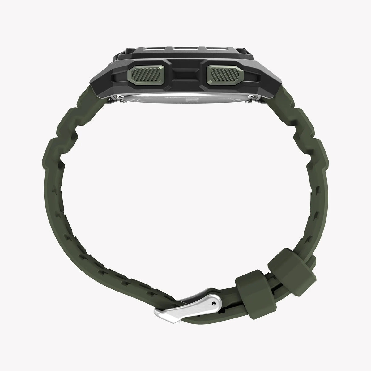 TIMEX Men's Black PC+GF, Green Silicone | TW4B34500 by TIMEX