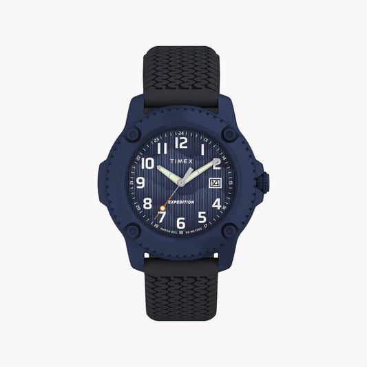 Timber Aluminum Blue Dial Silicone Strap Watch TW4B34600 | Stylish & Durable by TIMEX