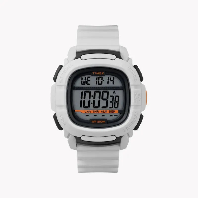 Timex Men's White Silicone Digital Watch, Resin Case | Tw5m26400 by TIMEX