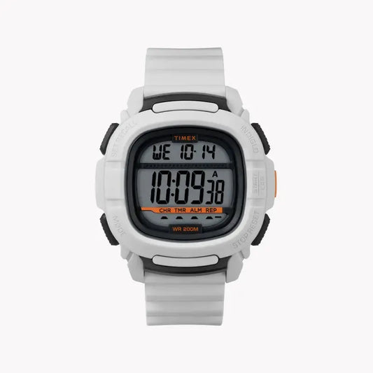 Timex Men's White Silicone Digital Watch, Resin Case | Tw5m26400 by TIMEX