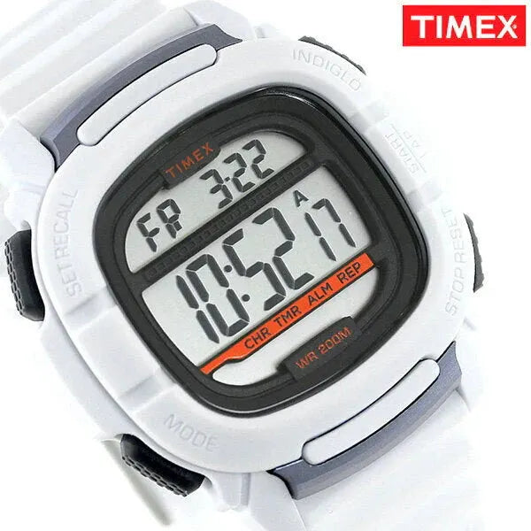 Timex Men's White Silicone Digital Watch, Resin Case | Tw5m26400 by TIMEX