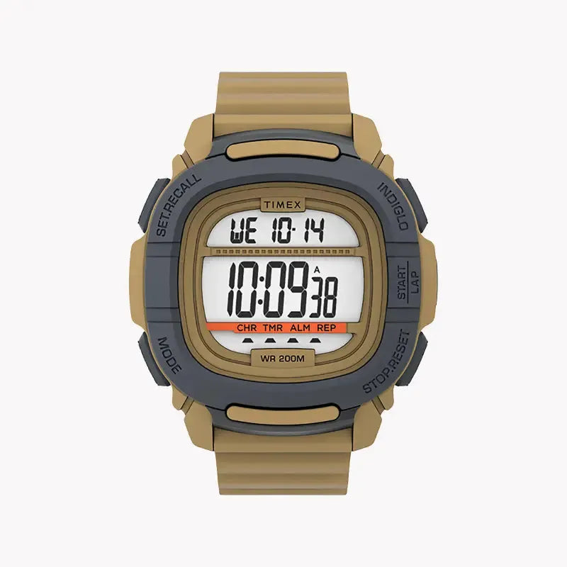 Timex Men's Tan Silicone Watch, Digital Dial | Tw5m35900 by TIMEX