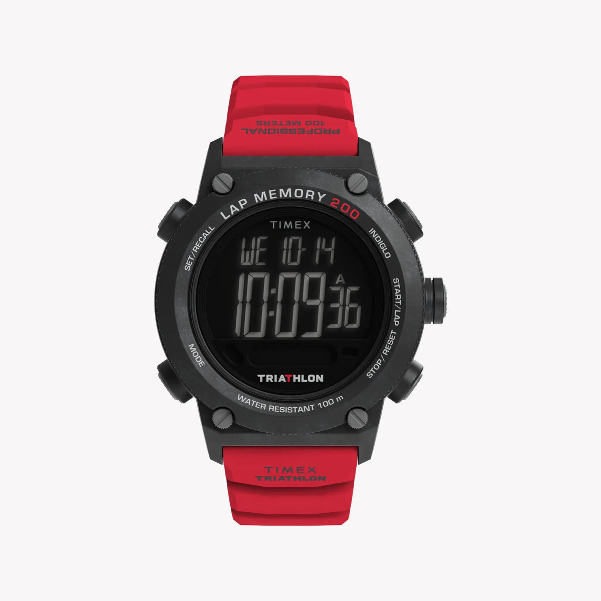 TIMEX Men's Black Case Red Band, Digital | TW5M67000 by TIMEX