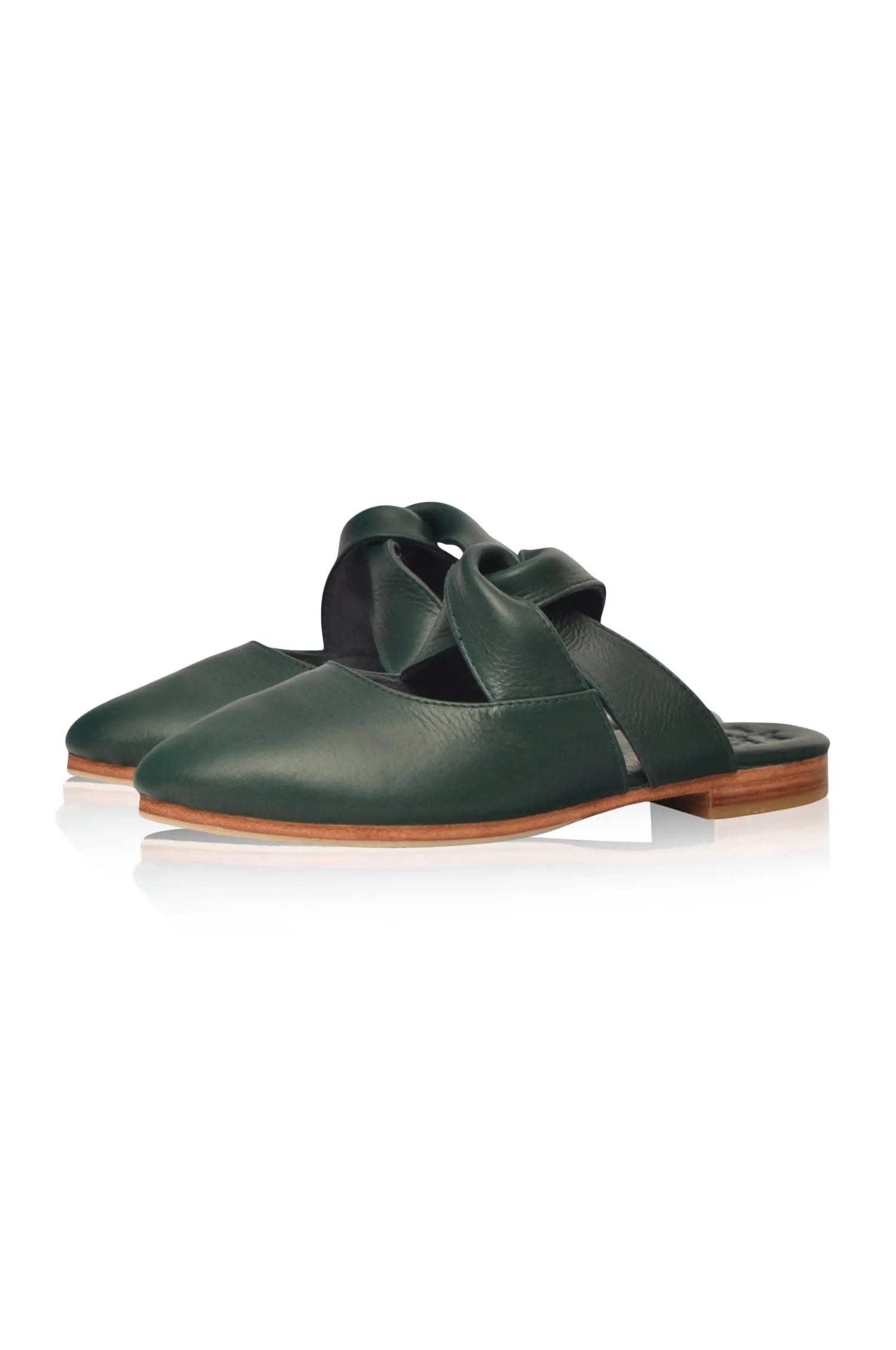 Taj Mahal Pointy Toe Leather Mules by ELF