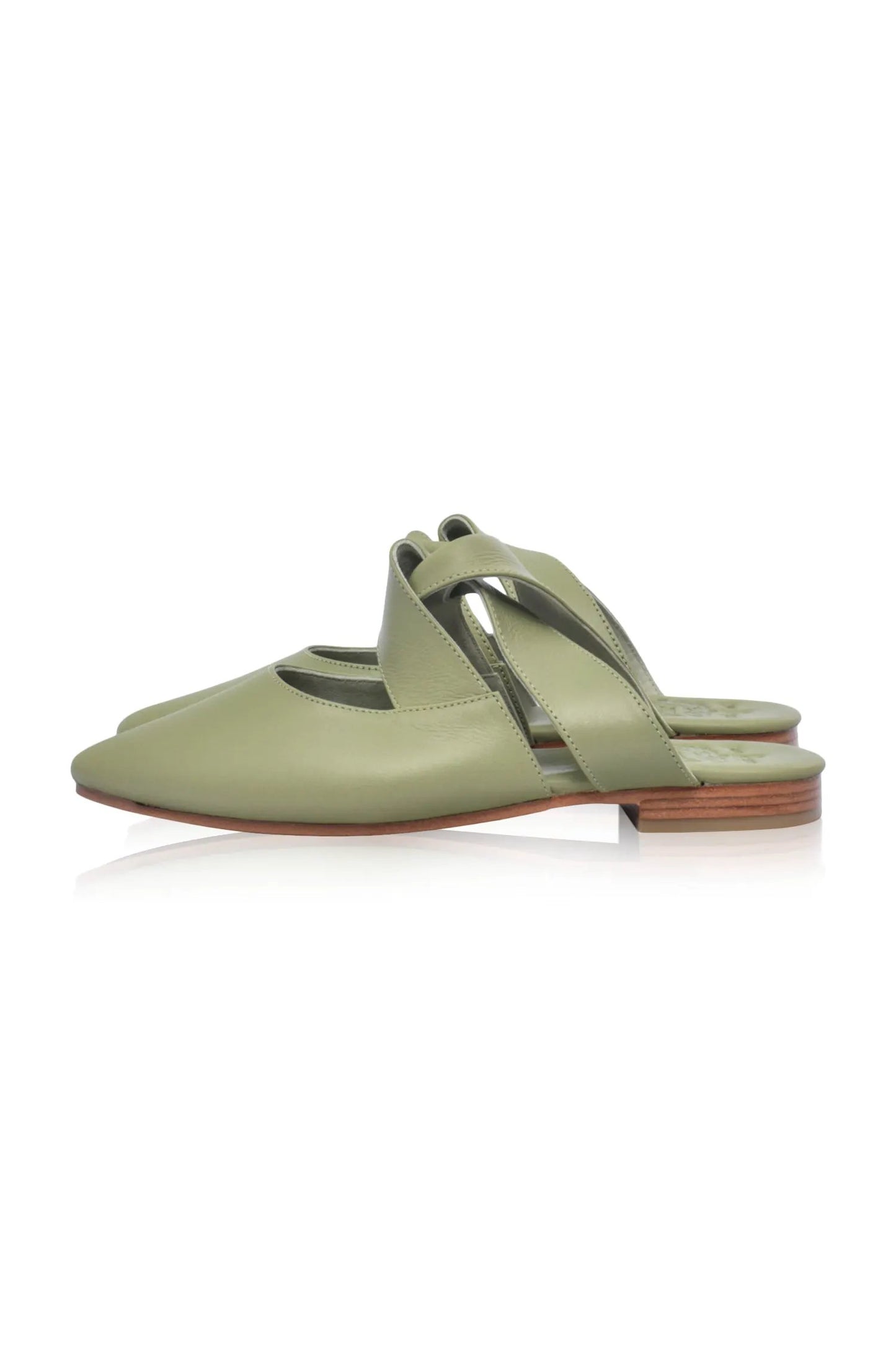 Taj Mahal Pointy Toe Leather Mules by ELF