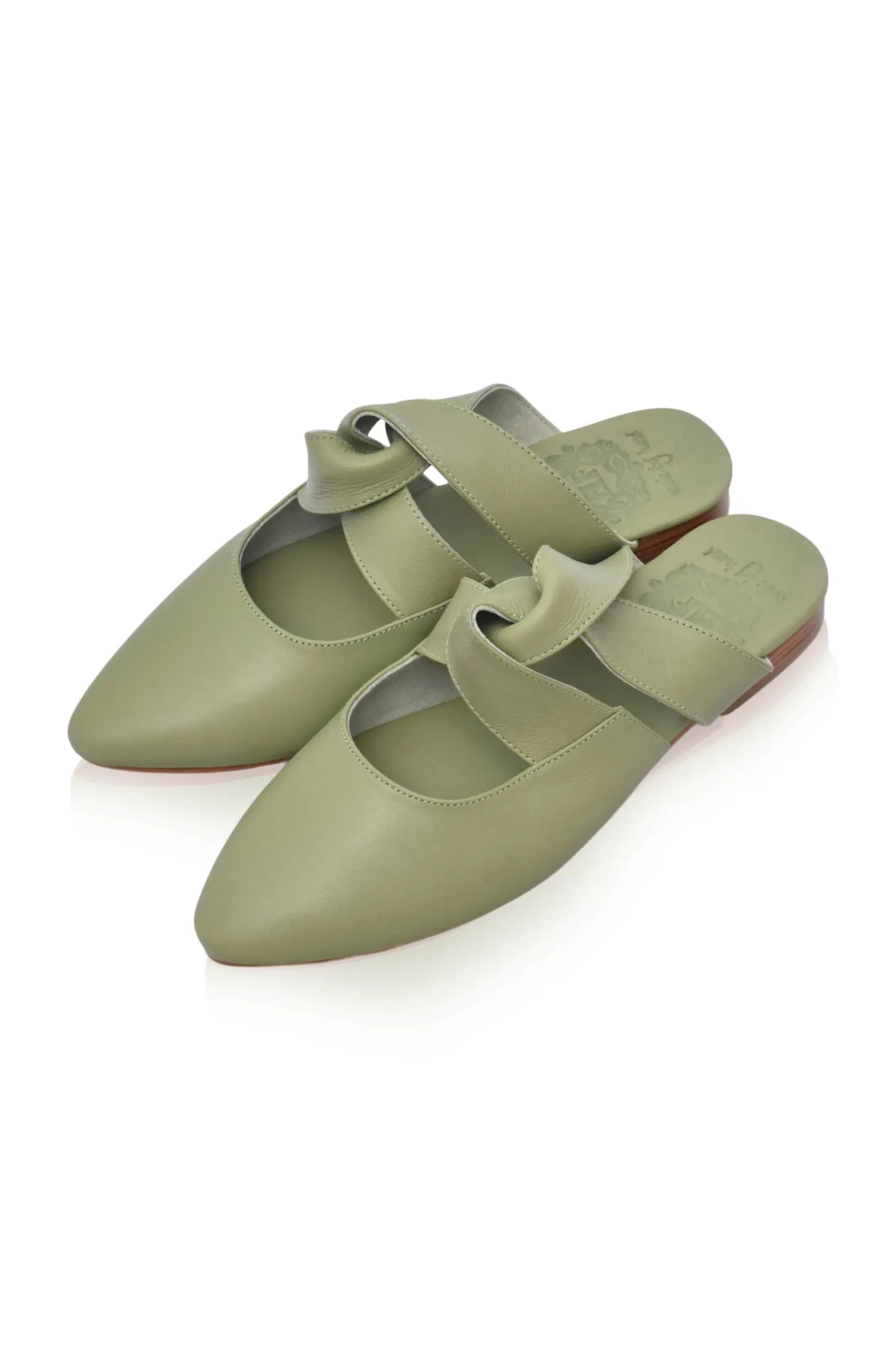 Taj Mahal Pointy Toe Leather Mules by ELF