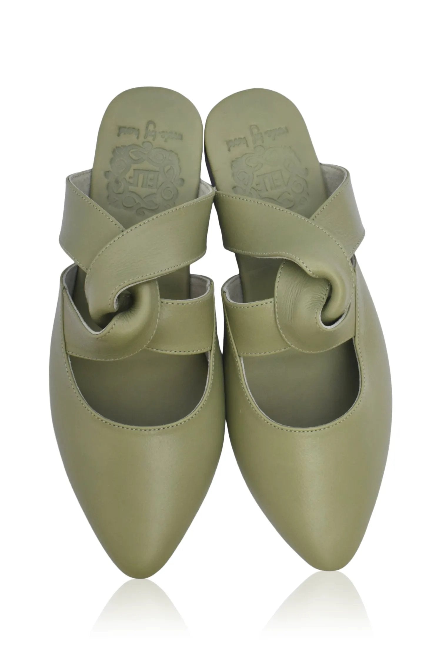 Taj Mahal Pointy Toe Leather Mules by ELF