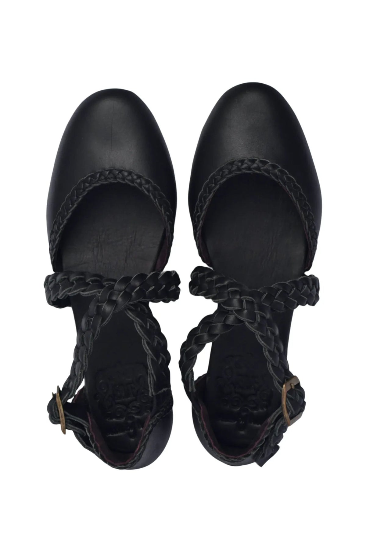 Tallulah Braided Criss-Cross Leather Flats by ELF