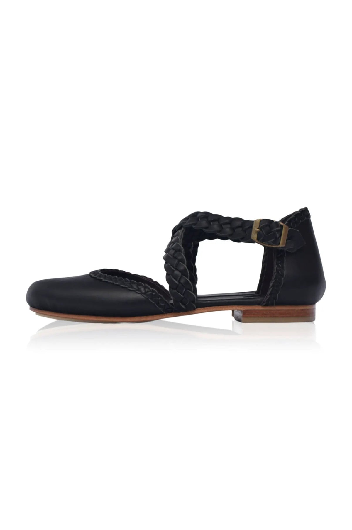 Tallulah Braided Criss-Cross Leather Flats by ELF