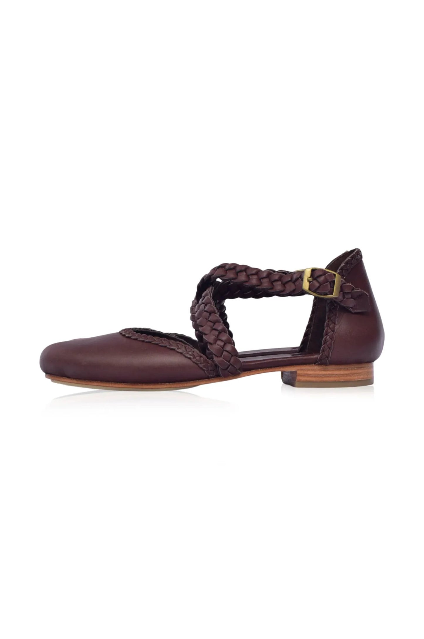 Tallulah Braided Criss-Cross Leather Flats by ELF