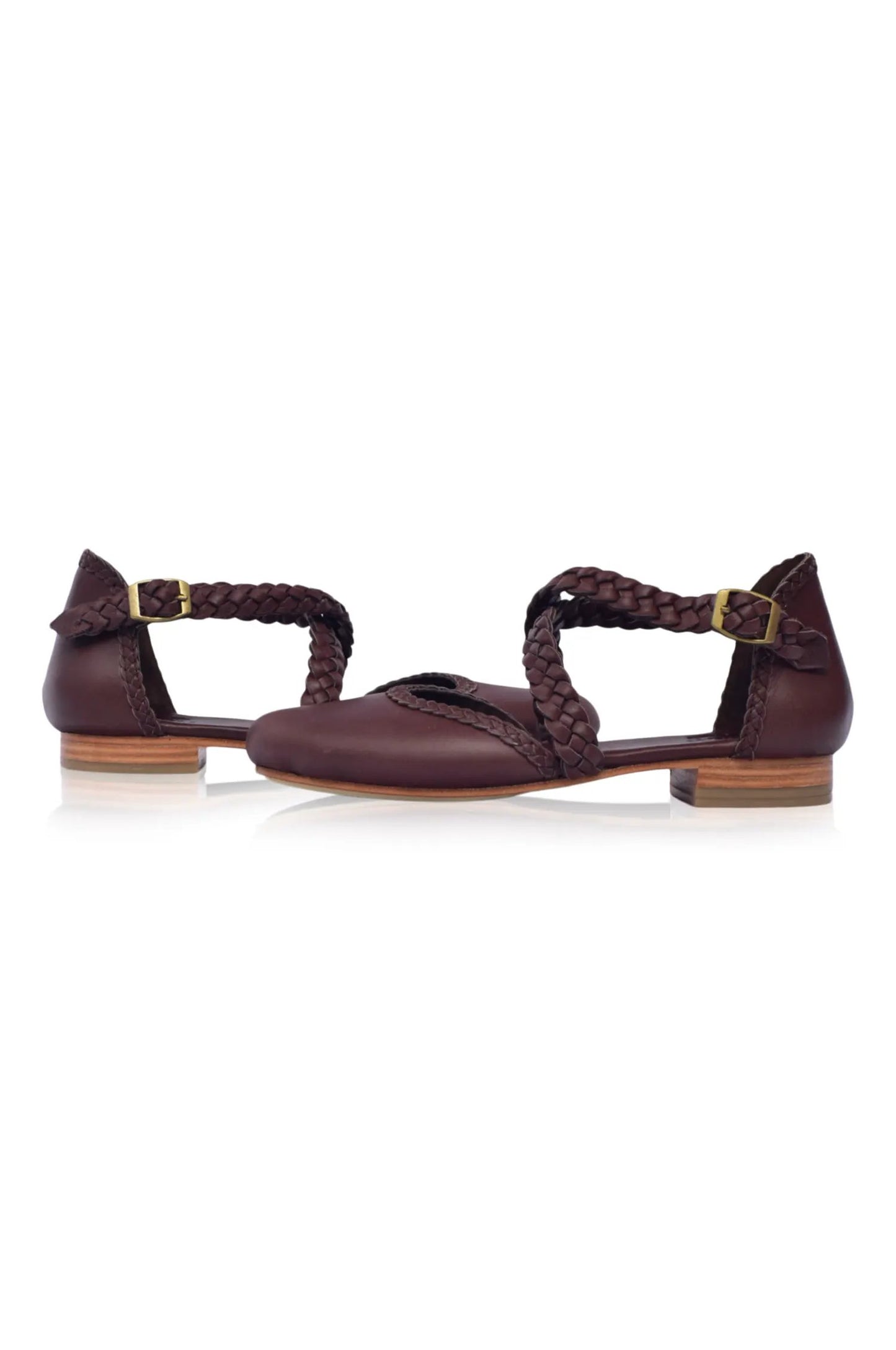 Tallulah Braided Criss-Cross Leather Flats by ELF