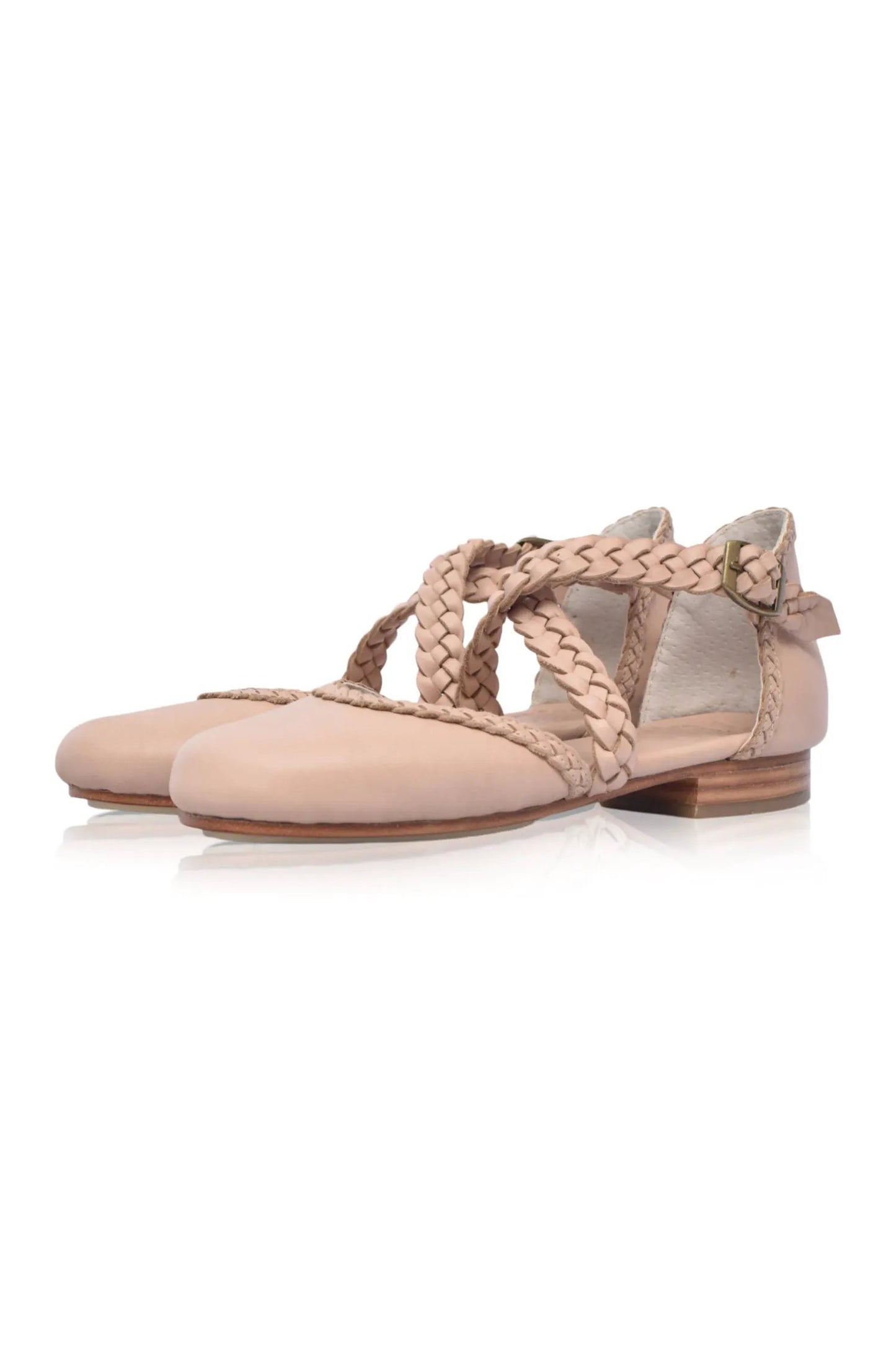 Tallulah Braided Criss-Cross Leather Flats by ELF