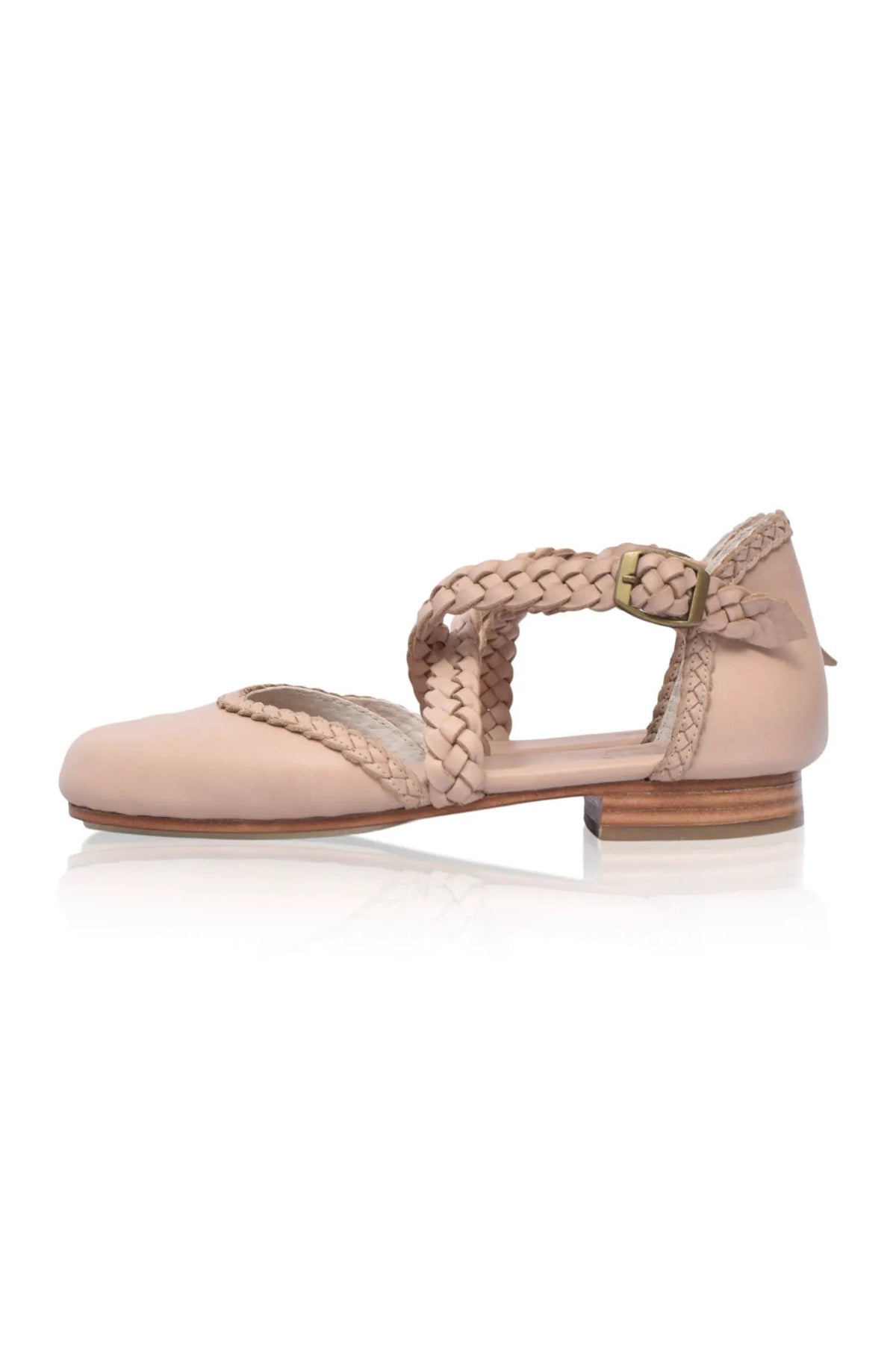 Tallulah Braided Criss-Cross Leather Flats by ELF