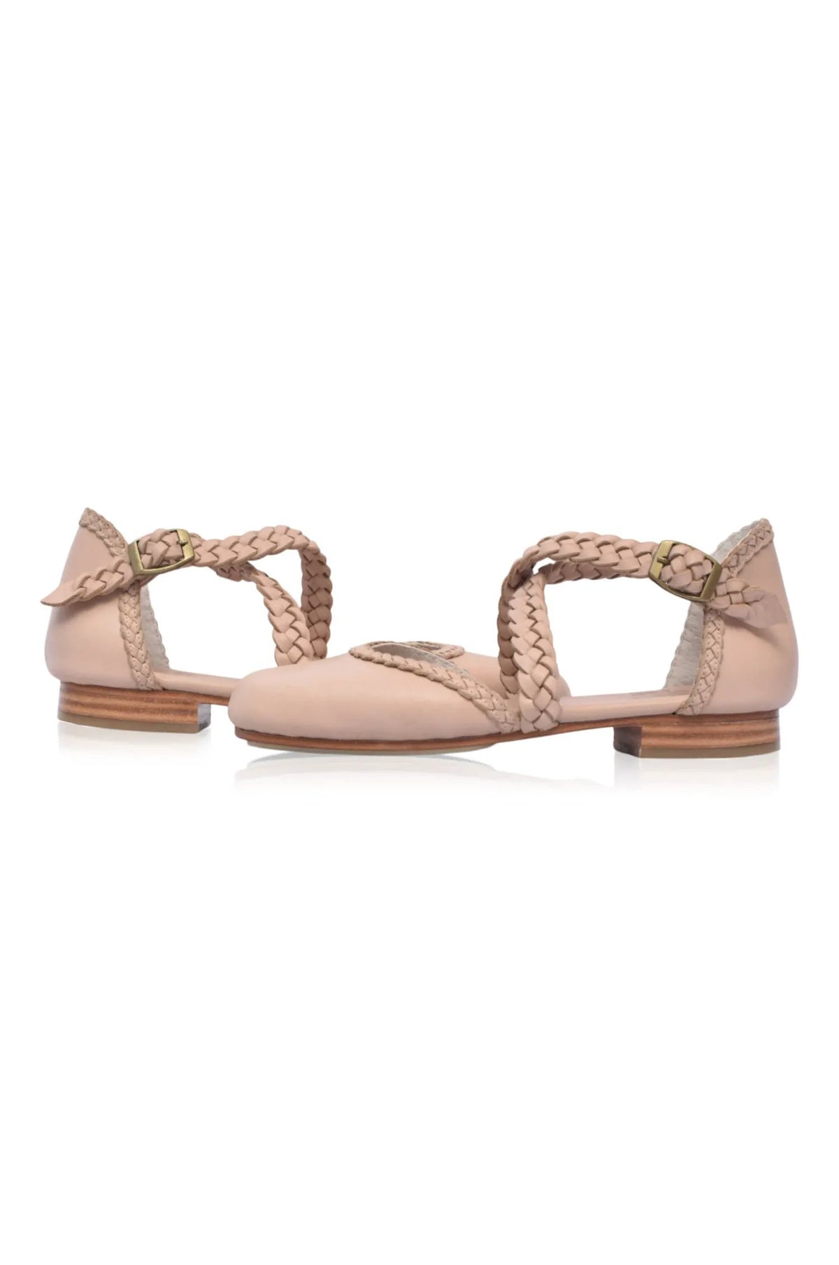 Tallulah Braided Criss-Cross Leather Flats by ELF