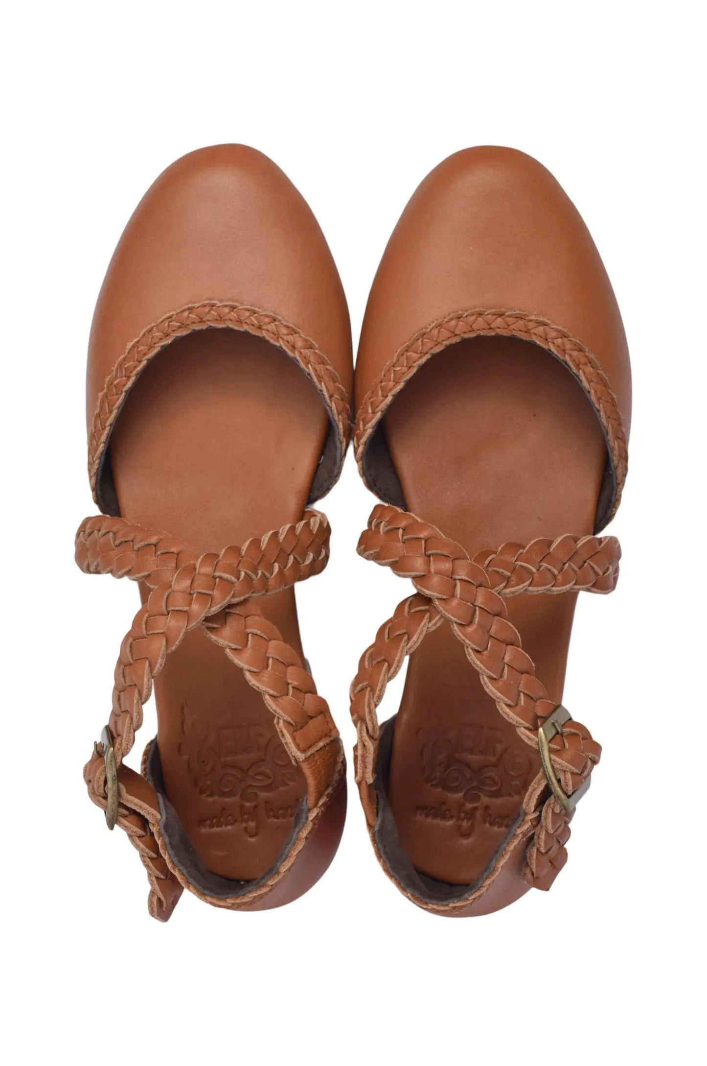 Tallulah Braided Criss-Cross Leather Flats by ELF