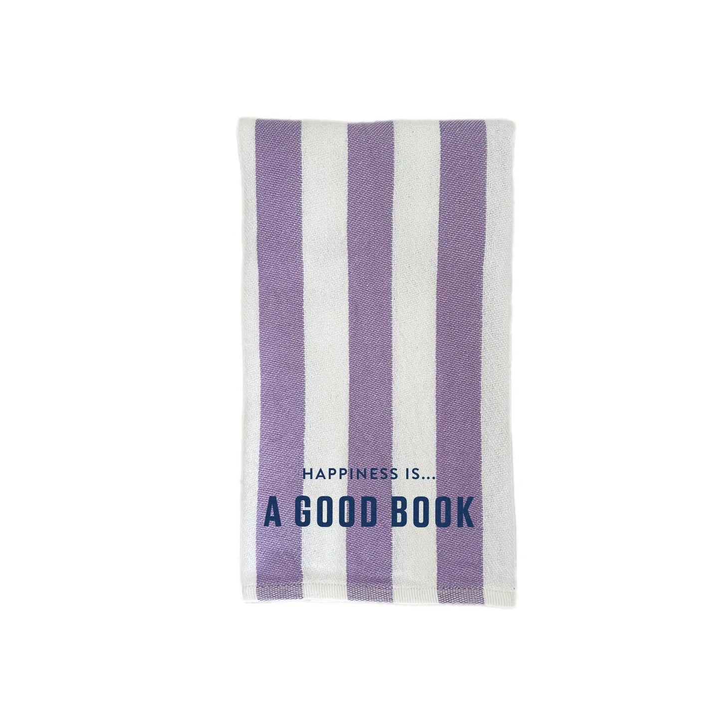 Tea/Hand Towel Good Book, Striped Lilac by Books and Reading