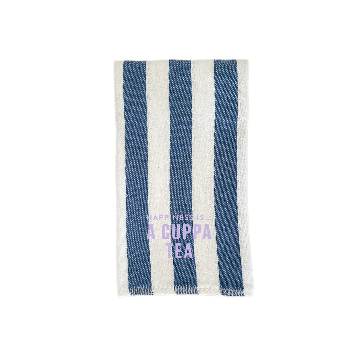 Tea/Hand Towel Cuppa Tea, Striped Blue by Coffee