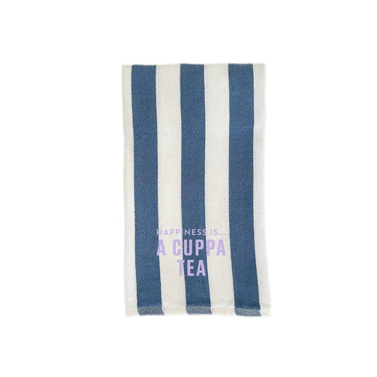 Tea/Hand Towel Cuppa Tea, Striped Blue by Coffee