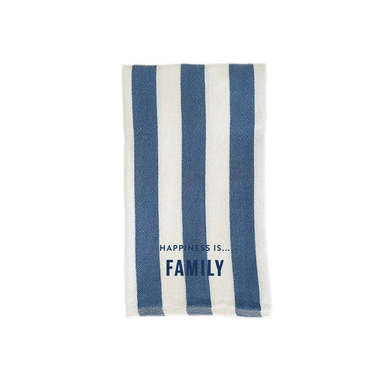 Tea/Hand Towel Family, Striped Blue by Family & Friends Collection