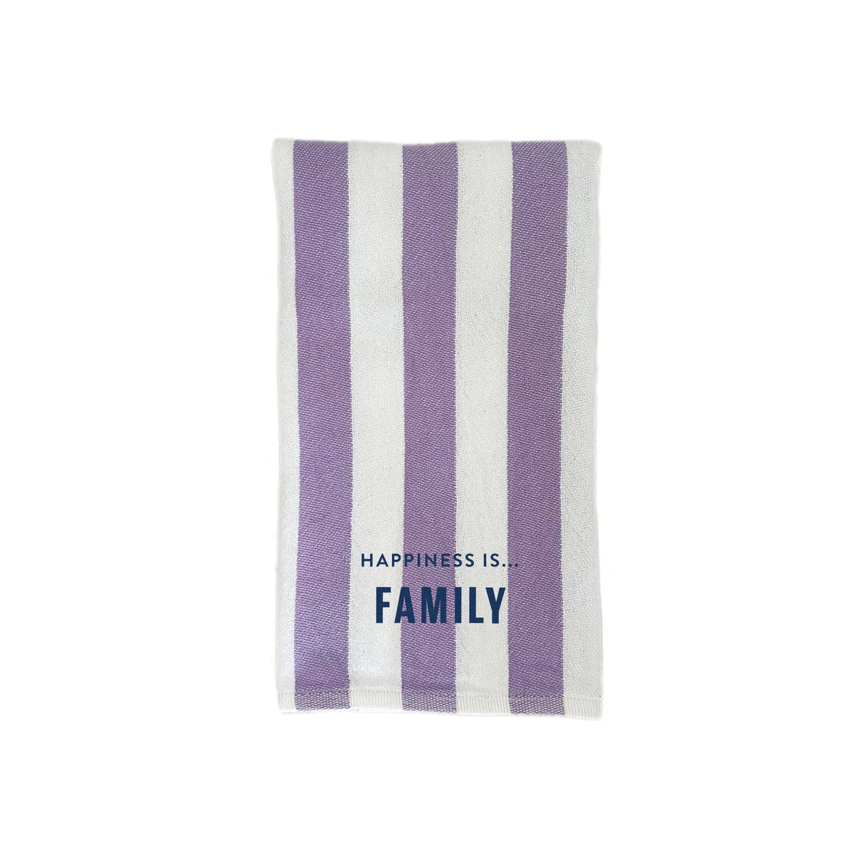 Tea/Hand Towel Family, Striped Lilac by Family & Friends Collection