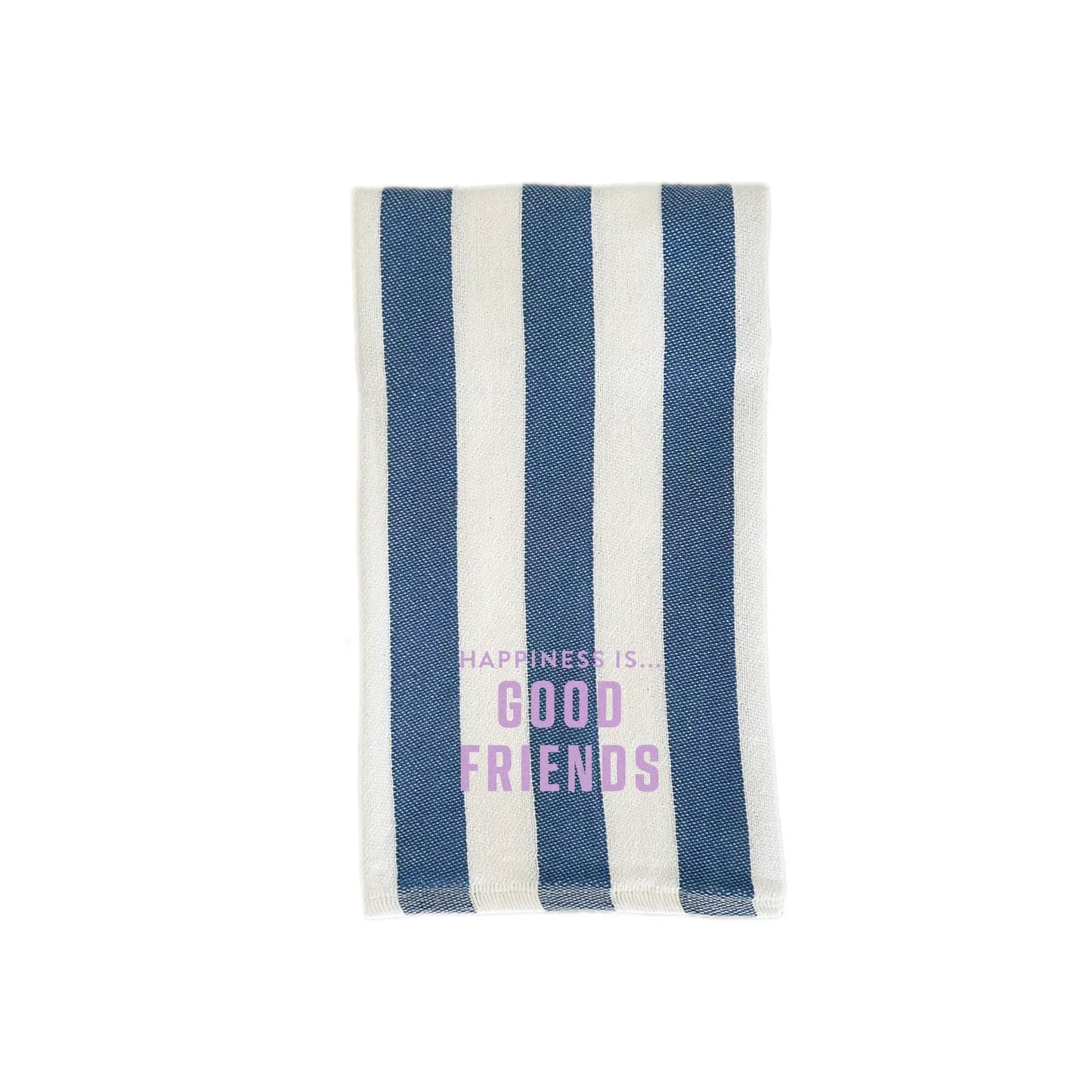 Tea/Hand Towel Good Friends, Striped Blue with lilac by Family & Friends Collection